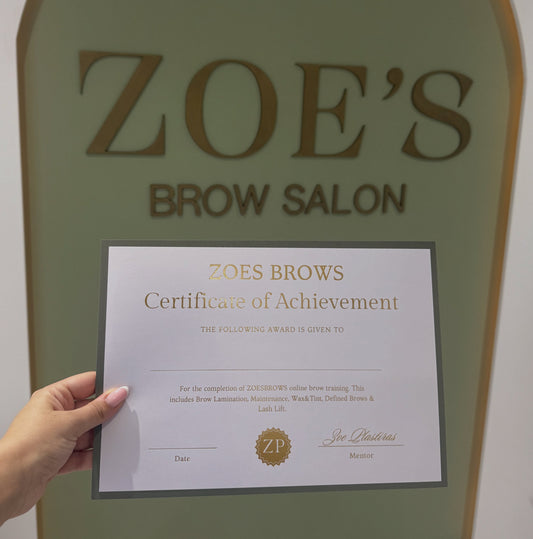 ZOE’S Online Brow Training